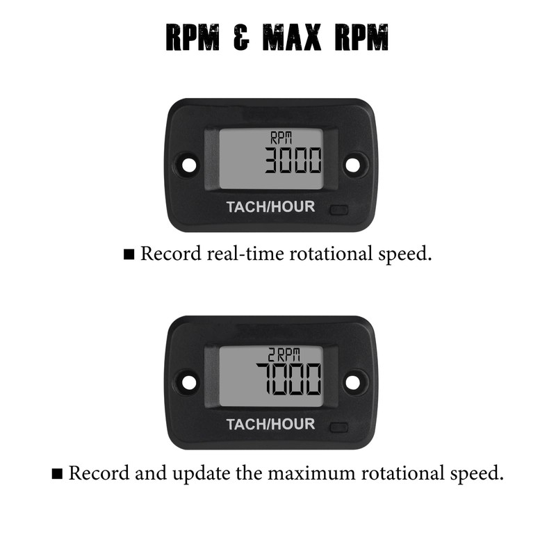 Taikemeti Tach Hour Meter, Can Retain Historical Data, Waterproof Function,