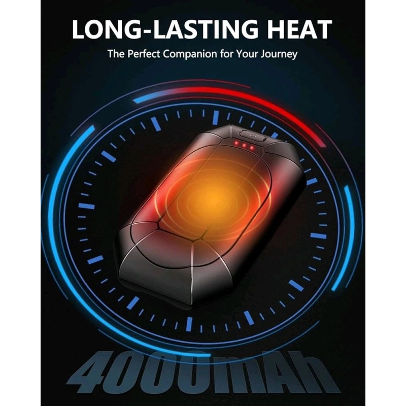 Dnaleao Black Hand Warmers USB Rechargeable - Use Separately or