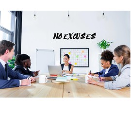 Gym and Office Motivational Vinyl Wall Decals - Choose Your Favorite Phrase and Size. (No Excuses XL)