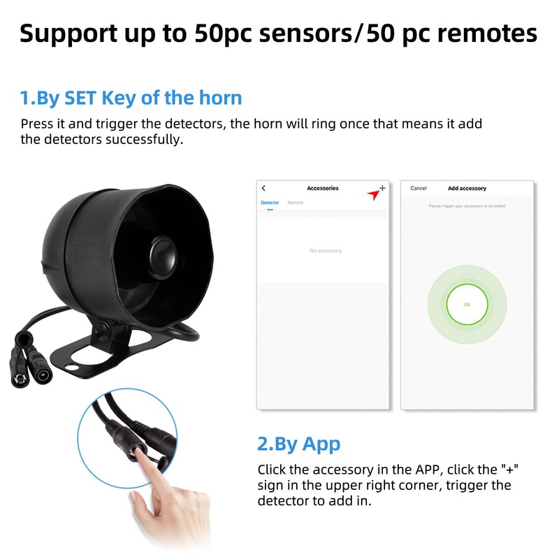 KERUI WiFi Horn Host Loud 115db,Can't Work Alone,Work with Door