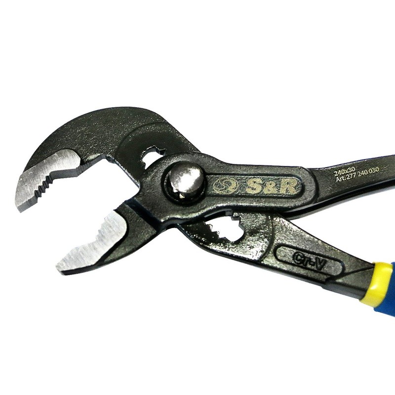 S&R Wasserpumpenzange mit Schnelleinstellung-Mechanismus 175 x 25 mm, CR-V, doppelt