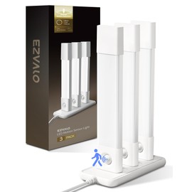 EZVALO 3Pack Closet Lights with Charging Station,7’’Rechargeable Under Cabinet Lighting Wireless, Motion Sensor Light Indoor,3 Color Temperatures,Under Counter Lights for Kitchen,Bookshelf,Stairs