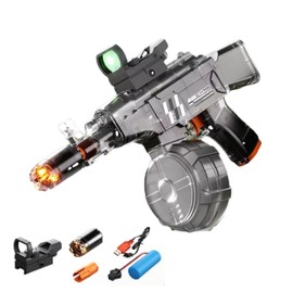 Electric Water Gun, Long Range Automatic Water Blaster with LED & Fast Charging, Durable Outdoor Water Pistol for Kids Adults, Summer Pool Beach Party Essentials (Black)