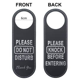 Aspire PU Leather Double Sided Please Do Not Disturb Please Knock Before Entering Door Hanger Sign for Hotel Business