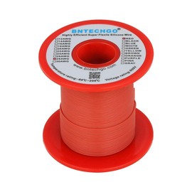 BNTECHGO 28 Gauge Silicone wire spool red 250 ft Flexible 28 AWG Stranded Tinned Copper Wire
