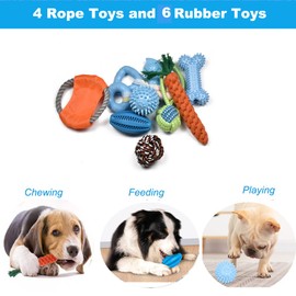 LHYILSWQ 10 Pack Puppy Dog Chew Toys Durable Rope Toys Bean Bone for Small Dog Teething Interactive Training Toys