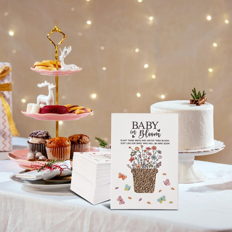 100Pcs Baby in Bloom Baby Shower Party Favor Seed Envelopes