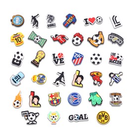 TOPWAYS Shoe Charms for Croc Charms, Clog Decoration Football Charms Shoe Accessories, Cartoon Pvc Shoe Charms Decoration for Kids Teens Boys Girls Men Women Party Birthday Gifts (Football)