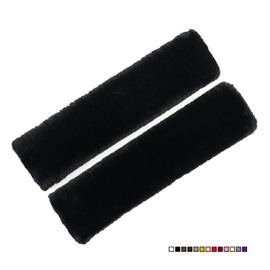 MIRKOO Plush Car Seat Belt Cover Pad, 2-Pack Soft Car Safety Seat Belt Strap Shoulder Pad for Adults and Children, Suitable for Car Seat Belt, Backpack, Shoulder Bag, Laptop Computer Bag(Black)