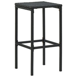 vidaXL Bar Stools with Cushions 4 pcs - Modern Style, Black Poly Rattan & Steel Frame, Weather Resistant, Comfortable Seat with Footrest, Easy Maintenance, Suitable for Indoor and Outdoor Use