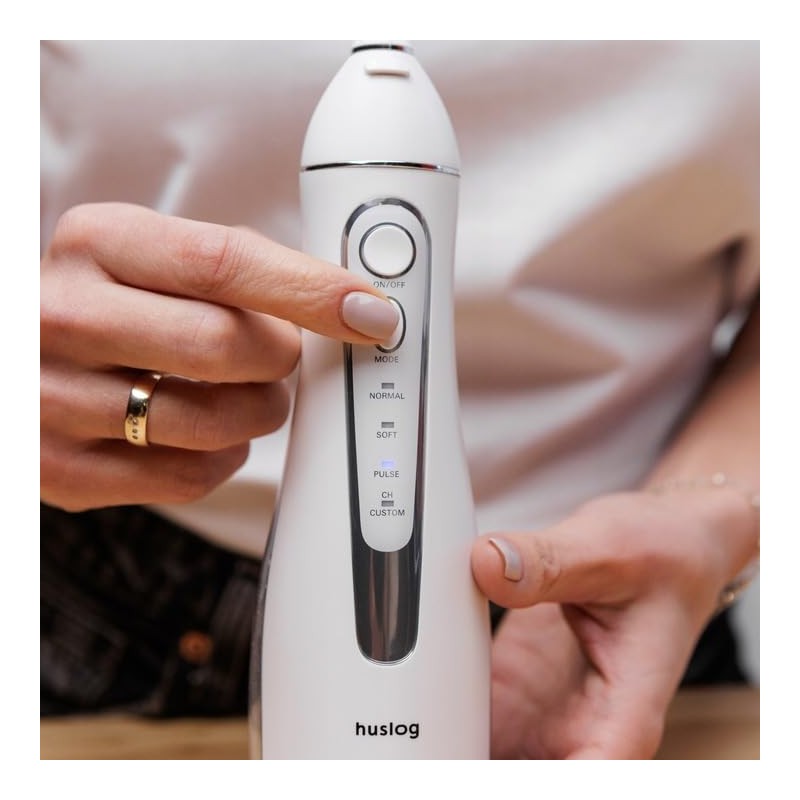 Huslog Wireless Oral Irrigator, Portable Electric Tooth Cleaner with 4