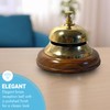 Elegant Brass Reception Desk Bell with Wooden Base – Ideal