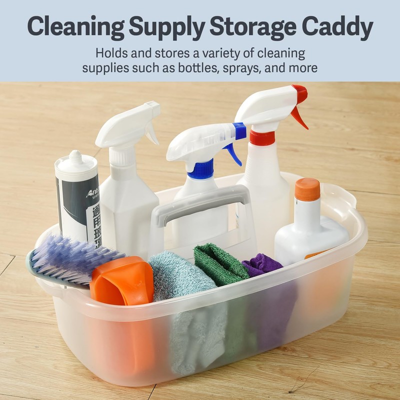 Haundry Large Cleaning Caddy with Handle, Cleaning Tool Storage Basket