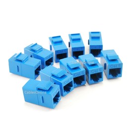 CablesOnline, 10-Pack CAT6 Female/Female RJ45 Ethernet Blue Keystone Jack Coupler, WP-C02BL-10