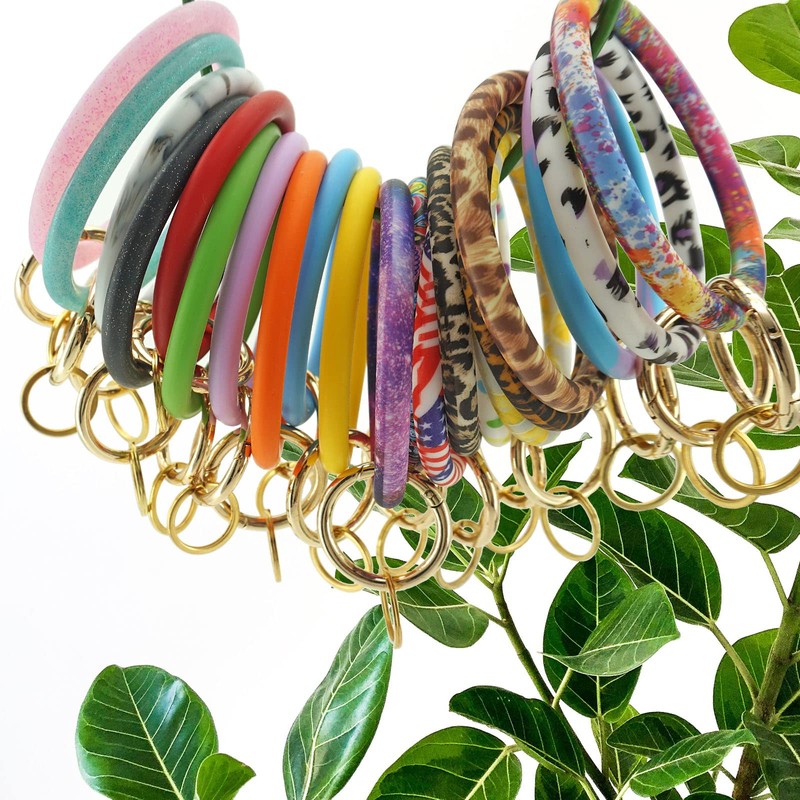 ETHOON Keychain Wristlet Bangle Soft Rubber Silicone Car Key Chain