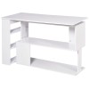 360 Degree Rotating White L-Shaped Corner Computer Desk Home Office