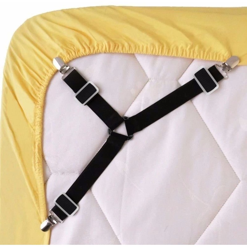 BARGAIN4ALL Bed Sheet Holder Straps 4 Pcs – 3-way Adjustable