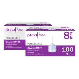 Medtfine Agujas De Insulina 31g 0.315 In (5/16 ) 200 Piezas
