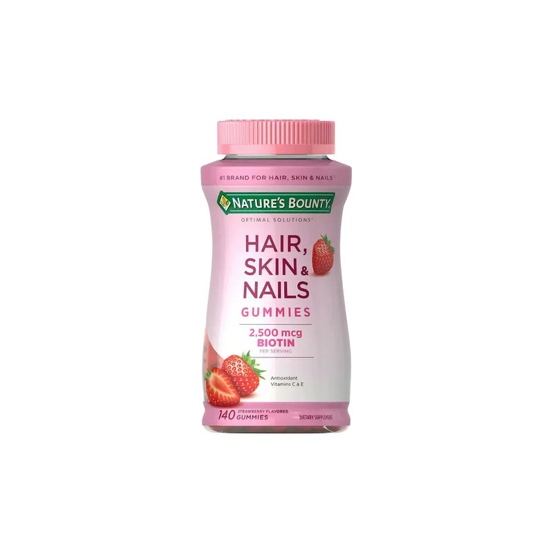 Hair Skin And Nails 140 Gomitas 2500 Biotina Sabor Frutilla