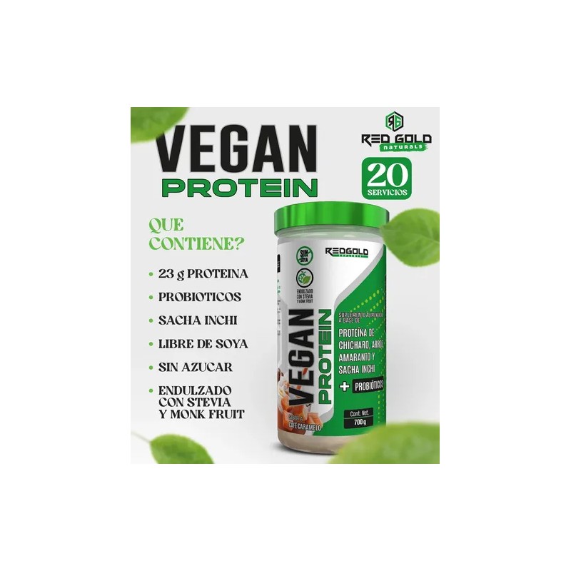 Vegan Protein Naturals Café Caramelo 700gr Red Gold Naturals