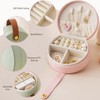 AIMALL Small Portable Jewelry Storage Box PU Leather Mini Organizer