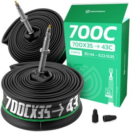 Bicycle Inner Tube 700Cx35-43 (ETRTO 35/43-622) - Presta Valve 40 mm with Removable Core - Compatible with Road Bike/Gravel Bike 28 Inch - High Resistance and Elasticity MOOVMOOV