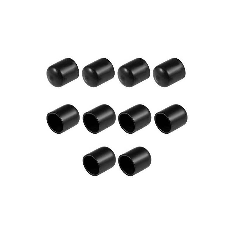 sourcing map 10pcs Rubber End Caps 18mm ID Vinyl Round