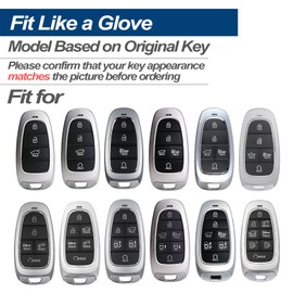 INFIPAR Fit for Hyundai Tucson Palisade Santa Cruz Ioniq 5 Santa Fe Nexo Sonata Ioniq Key Fob Cover Case Shell Holder Protector Keyless Entry Sleeve Accessory, with Key Chain, Purple Black