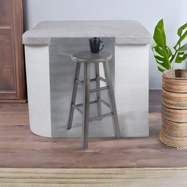 Casafoyer Rustic Wood Ivy Counter Stool | Weathered Finish | Solid & Stable | Charming