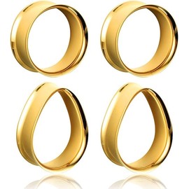 Twolobes 2 Pairs Round Teardrop Double Flared Stainless Steel Ear Gauges Plugs and Tunnels, Size 2 g - 1 Inch Hypoallergenic Surgical Steel Ear Stretcher Expander Body Jewellery, Metal, No gemstone