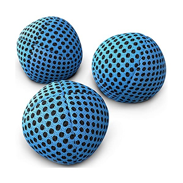 Speevers Juggling Balls Professional Set of 3 Fresh Design - Juggle Balls for Beginners, Kids, Adults - 2 Layers of Net Uni Color Carry Case Xballs (120g, Blue)