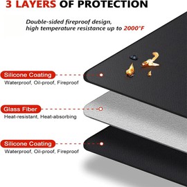 SHENMAIDAY 60 x 40 inch Under Grill Mats for Outdoor Grill, Double-Sided Fireproof, Oil and Waterproof Protective Mat for Grass and Deck, Outerdoor BBQ Mat Fire Pit Mat Fireplace Mat