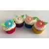 12 Gorgeous Mixed Colour Edible Wafer Daisies & 12 Pretty