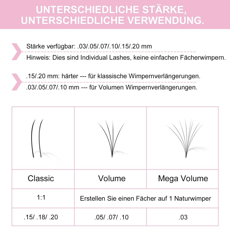Individual Eyelashes Volume Eyelashes C-0.05-15 Eyelash Extensions 8-15 mm Length