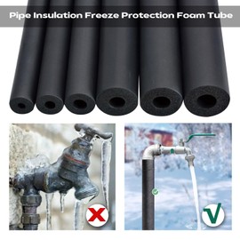 Pipe Insulation 1" 1-1/2" 2" 2-1/2" 3" 3-1/2" 4" ID Foam Tube for Handle Grip Support, Foam Insulation Pipe Covers for HVAC Units, Outdoor Water Irrigation Pipe Wrap Insulation Tubing(3-1/2" x 3/4" x