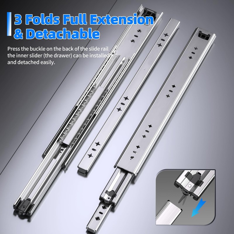 SLIDEWAY 260 Lbs Heavy Duty Drawer Slides 1 Pair 8