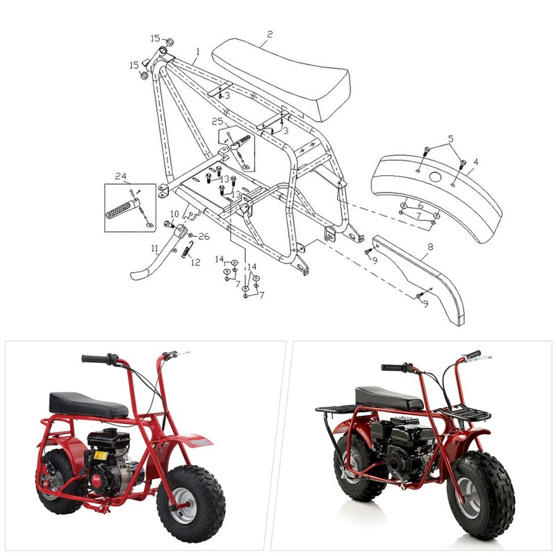 YOXUFA Mini Bike Seat Compatible with Coleman CT200U Baja Doodlebug