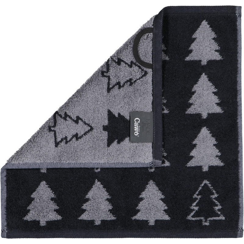 Cawö Home Flannels Christmas Edition Christmas Trees 794 Black -