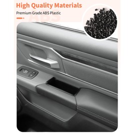 Summleaf for RAM Door Side Organizer Tray for 2018 2019 2020 2021 2022 2023 2024 2025 Dodge RAM 1500 Door Side Storage Box Handle Organizer Door Pocket Insert Tray Interior Accessories(Black 2018+)