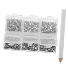 TOVINANNA 1 Set Rhinestone Nail Art Gems Flatback Rhinestones with Picker Pen for DIY Nail Decorations Versatile for Parties and Weddings Durable and Sparkling