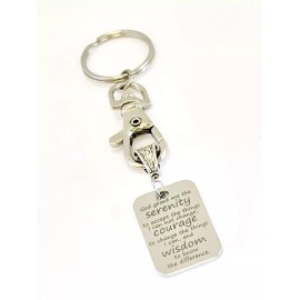 JKCE Designs Serenity Prayer Keychain, Serenity Prayer Gift, Serenity Prayer Charm, Recovery