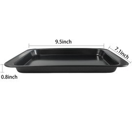 esahpss Small oven with heavy-duty steel non stick household baking tray, black, 3 pieces per sale