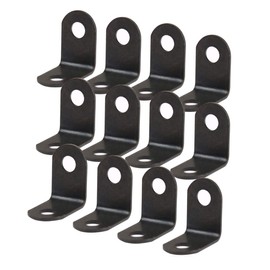 uxcell 12pcs Angle Bracket Metal 12x12mm Black Corner Brace Fastener L Shaped Right Angle Brackets Corner Protector Shelf Support with Screws for Furniture