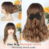Layered Brown Blonde 4x4 Realistic Scalp Wig with Bangs for