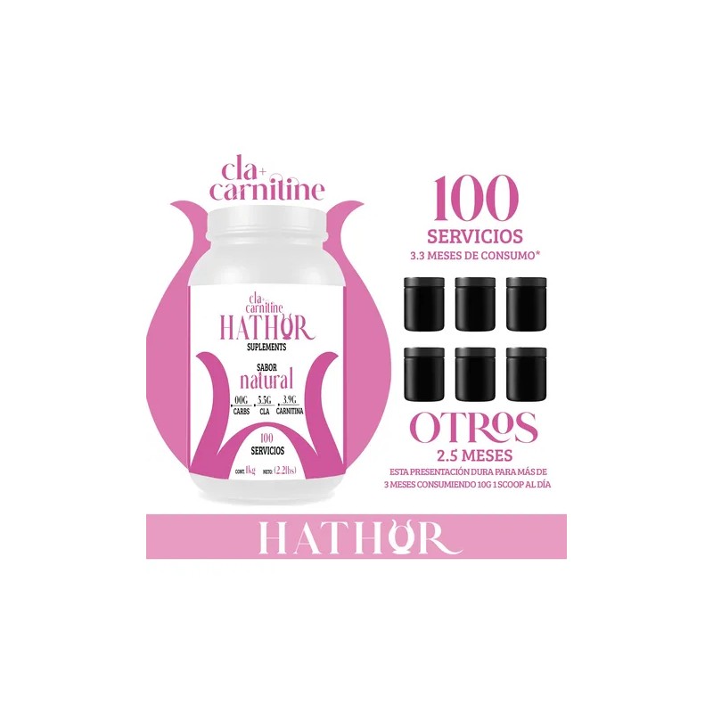 Cla Carnitina 1kg Hathor Suplements 100 Servs