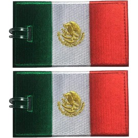 Etiquetas de equipaje, bandera de México, bordado, paquete de 2, ¡NUNCA ROMPE!
