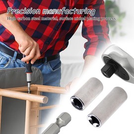 ZORZA 10Pcs Magnetic 1/4" Square to 1/4" Hex Shank Adapter Extension Socket Drill Bit Holder Sleeve Converter for Screwdriver Bits Ratchet Driver Handle for Motorcycle Repair Tool Set