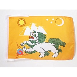 AZ FLAG Tibet 1920-1925 Flag 18'' x 12'' Cords - Former Tibetan - Buddhist Small Flags 30 x 45cm - Banner 18x12 in