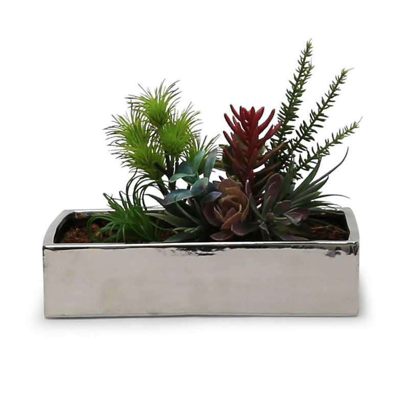 WGV Rectangle Block Ceramic Vase 12" x 7" x 3"H