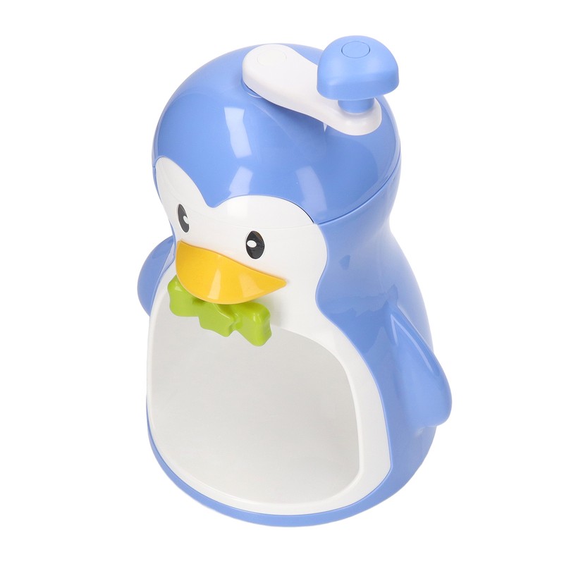 Shaved Ice Machine ABS Penguin Shape Blue Household Portable Manual